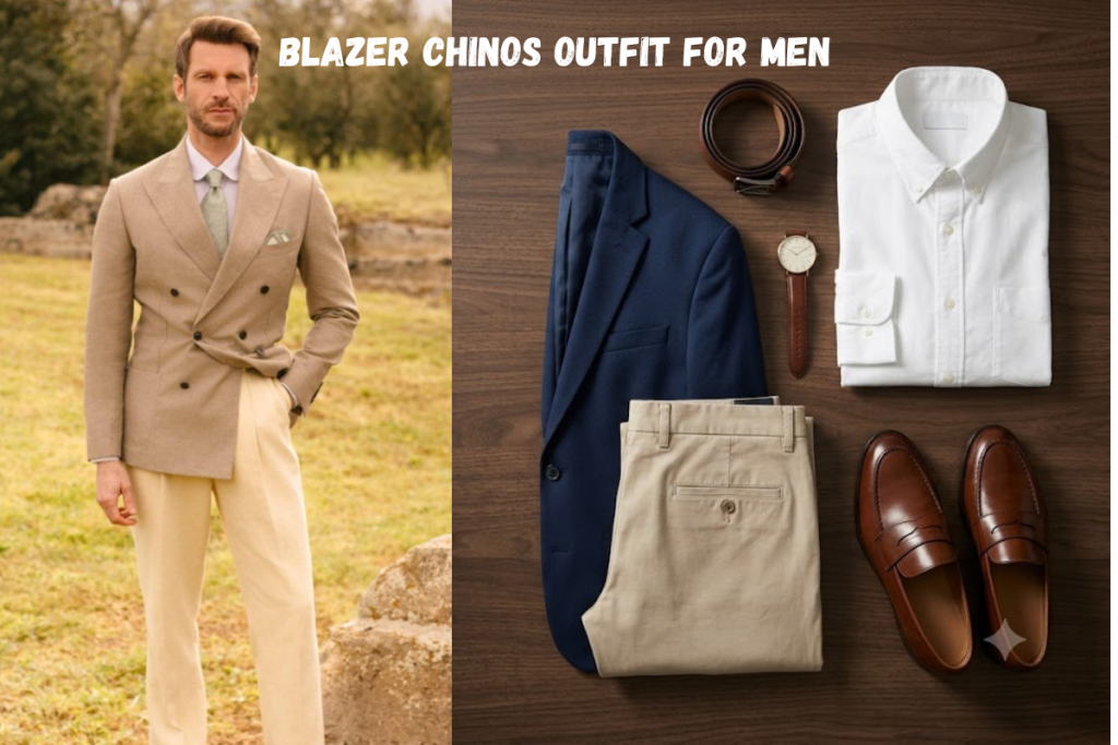 Blazer Chinos Outfit for Men